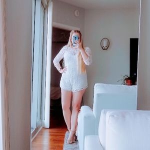 💙 NWT zara pure white lace romper with slip